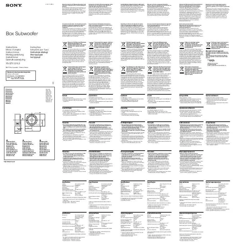 Mode d'emploi SONY XS-GTX121LS