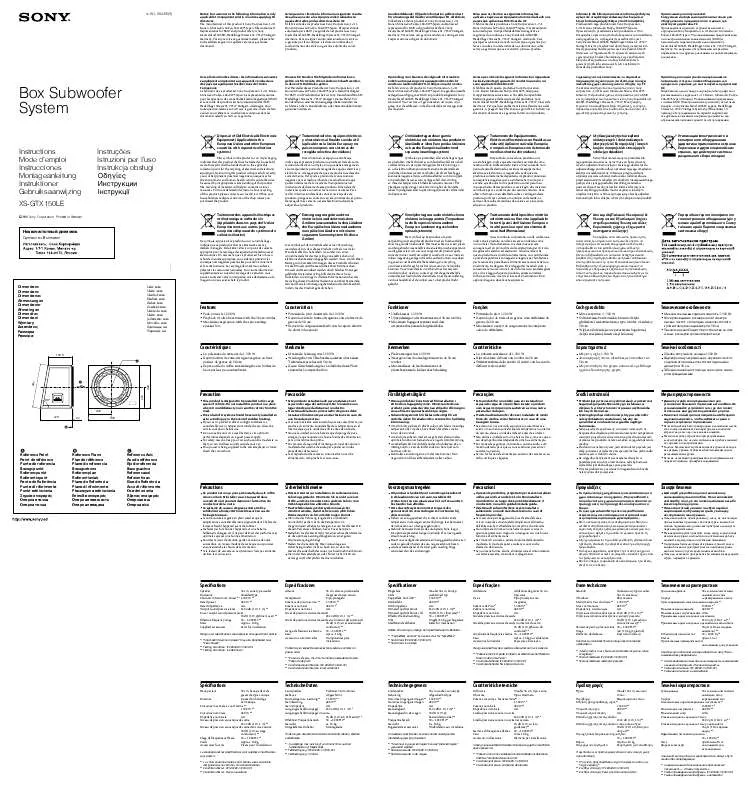 Mode d'emploi SONY XS-GTX150LE