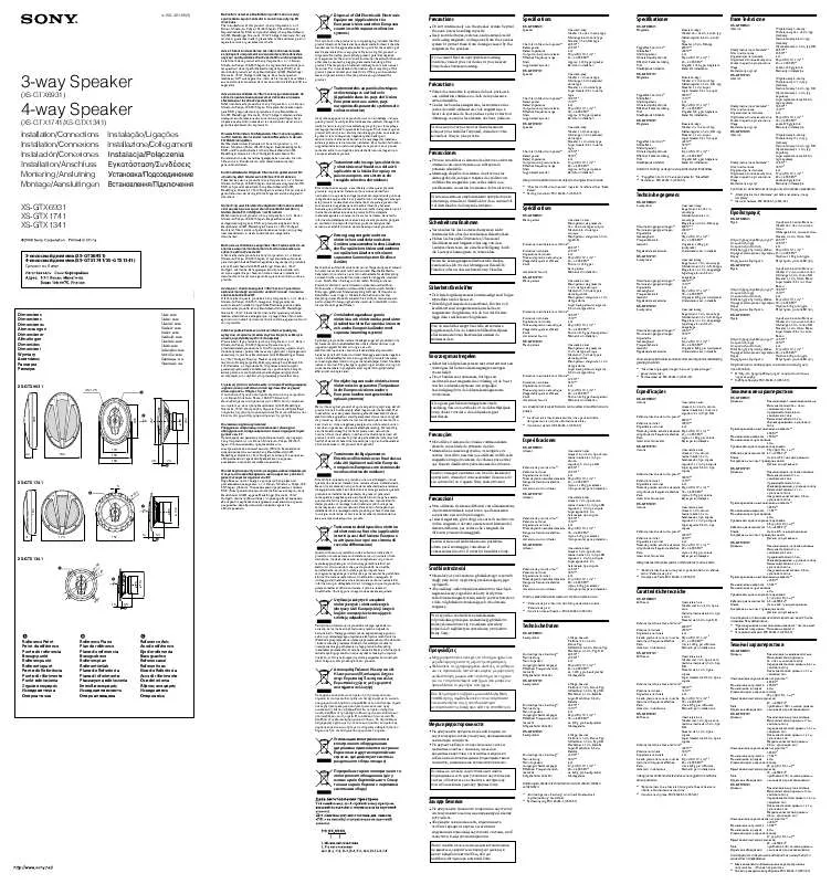 Mode d'emploi SONY XS-GTX6931