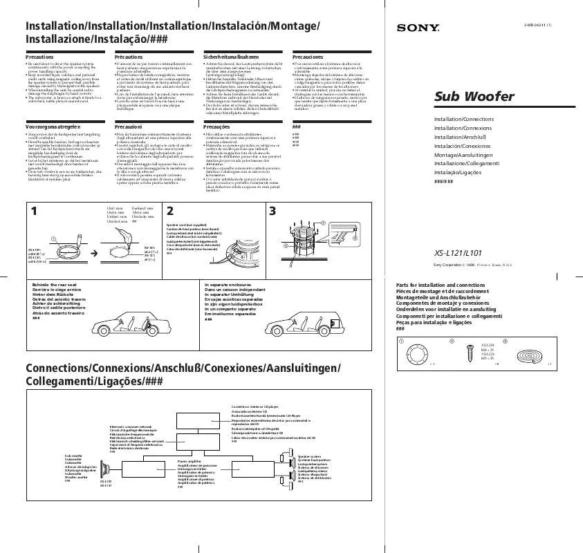 Mode d'emploi SONY XS-L101