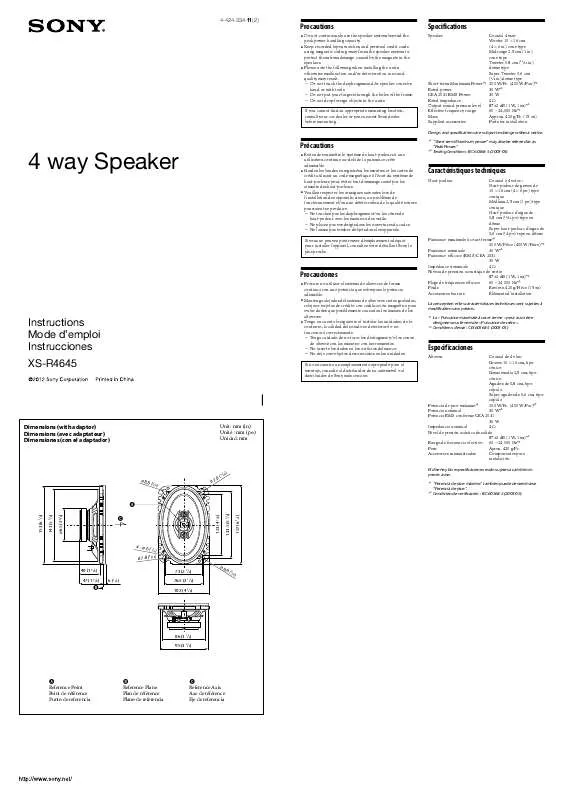 Mode d'emploi SONY XS-R4645