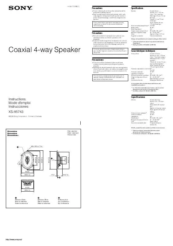 Mode d'emploi SONY XS-R5743