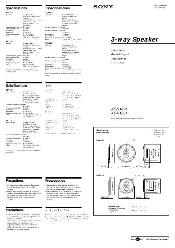 Mode d'emploi SONY XS-V1331