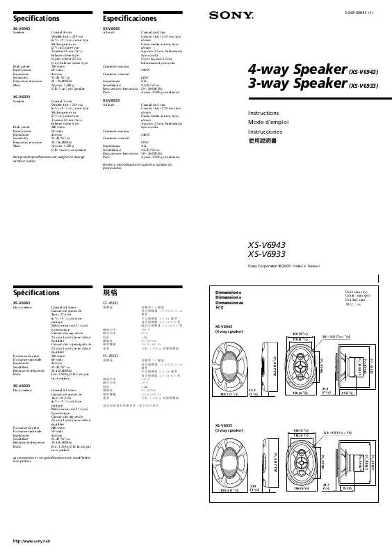 Mode d'emploi SONY XS-V6933