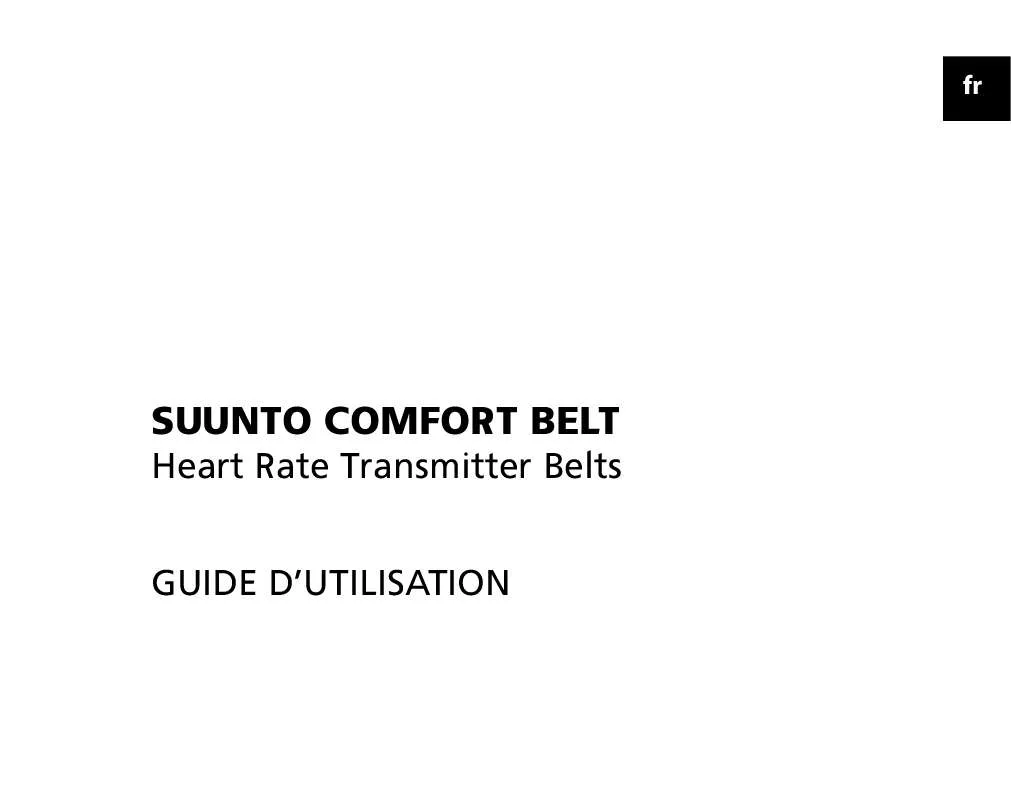 Mode d'emploi SUUNTO COMFORT BELT