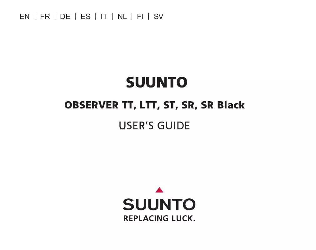 Mode d'emploi SUUNTO OBSERVER SR BLACK