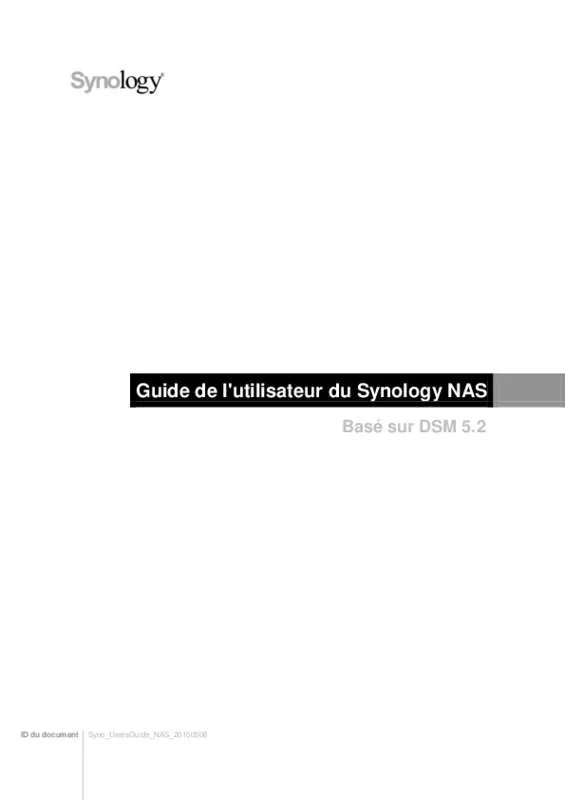 Mode d'emploi SYNOLOGY NAS DS1815