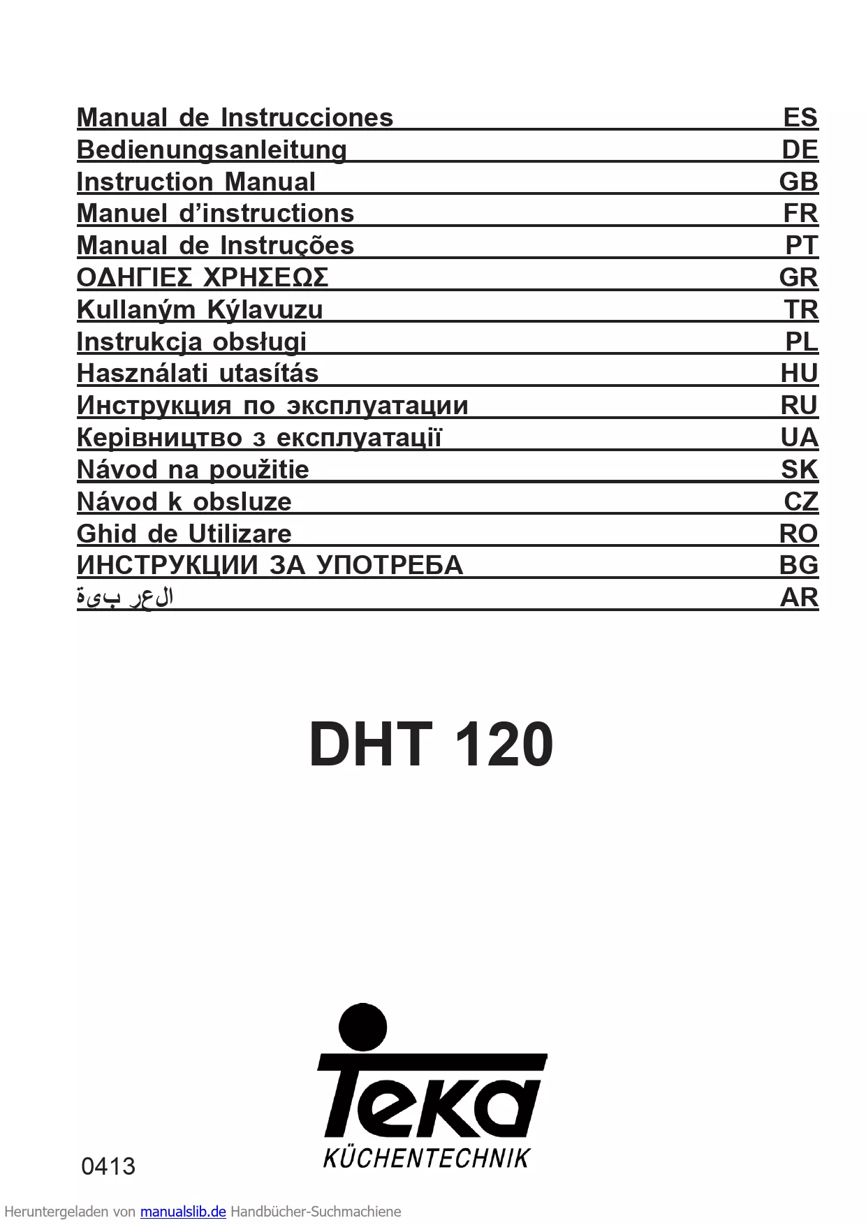 Mode d'emploi TEKA DHT 120