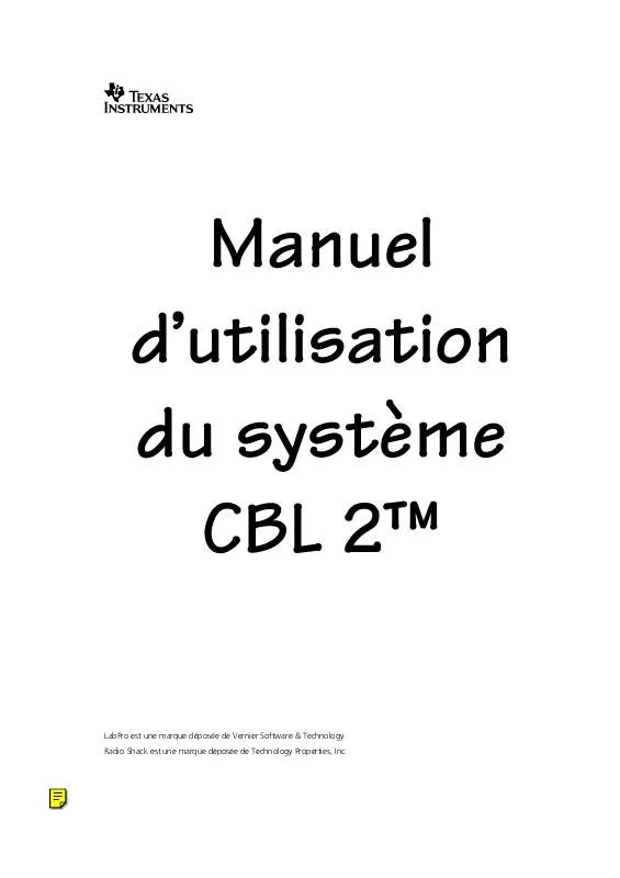 Mode d'emploi TEXAS INSTRUMENTS CBL 2