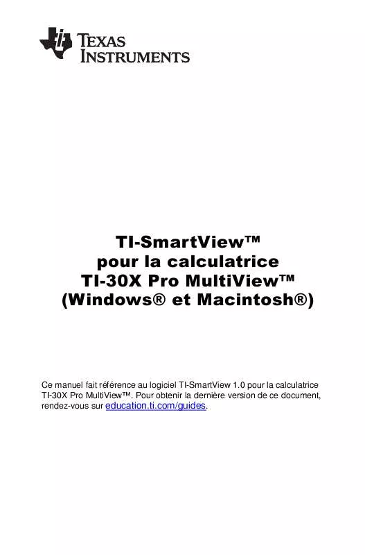 Mode d'emploi TEXAS INSTRUMENTS TI-30X PRO MULTIVIEW