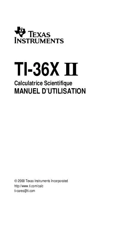 Mode d'emploi TEXAS INSTRUMENTS TI-36X II