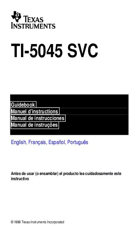 Mode d'emploi TEXAS INSTRUMENTS TI-5045 SVC