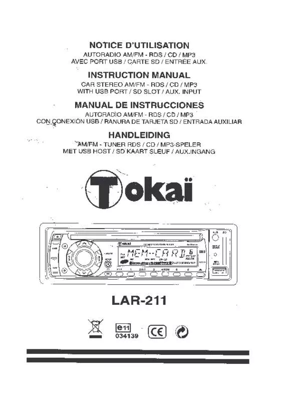 Mode d'emploi TOKAI LAR 211