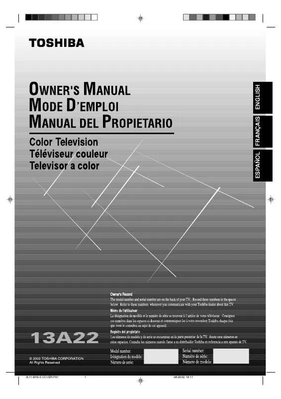 Mode d'emploi TOSHIBA 13A22