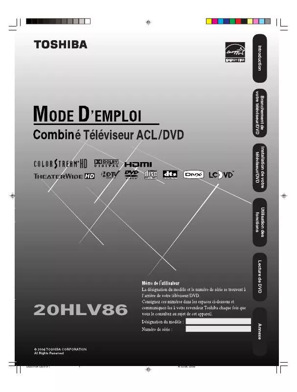 Mode d'emploi TOSHIBA 20HLV86