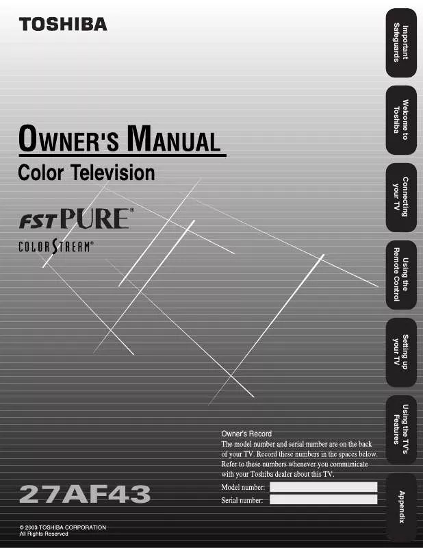 Mode d'emploi TOSHIBA 27AF43