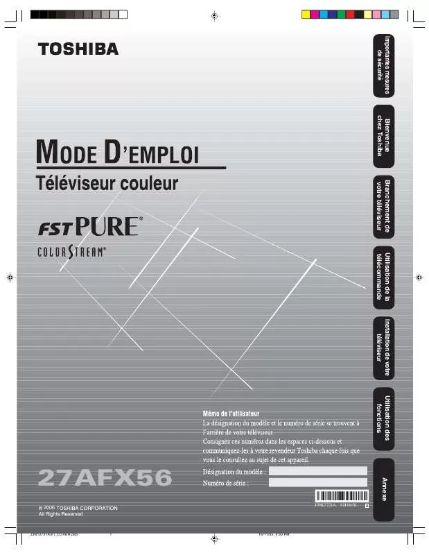 Mode d'emploi TOSHIBA 27AFX56