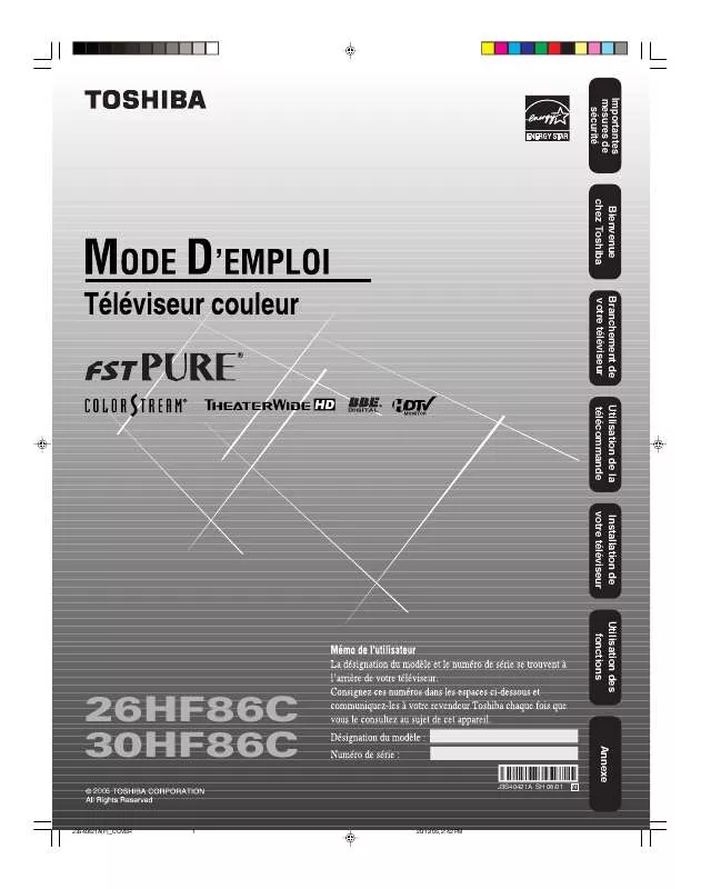 Mode d'emploi TOSHIBA 30HF86C