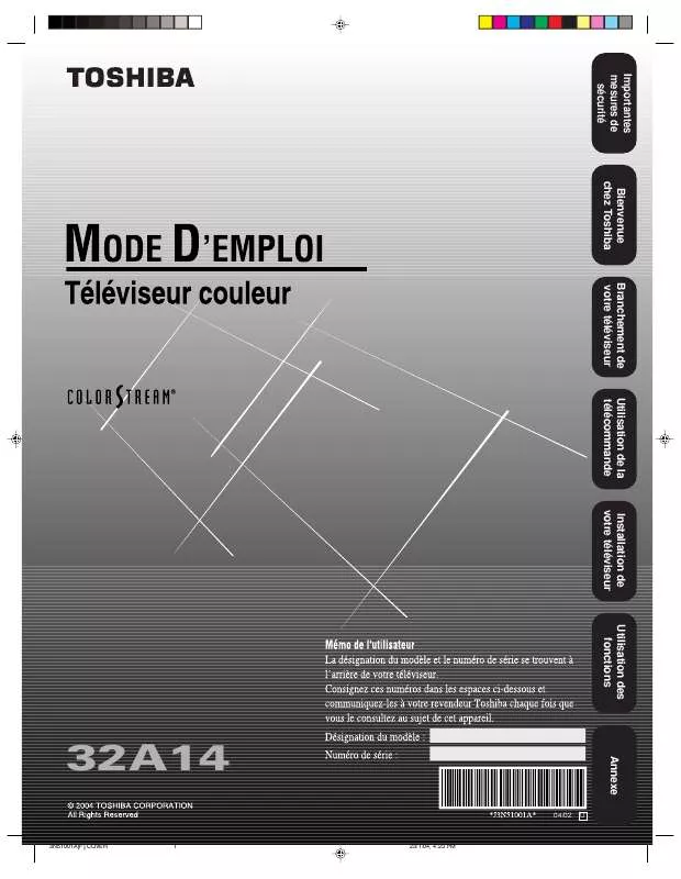 Mode d'emploi TOSHIBA 32A14