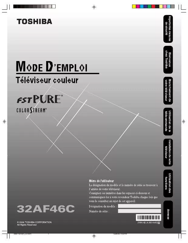 Mode d'emploi TOSHIBA 32AF46C