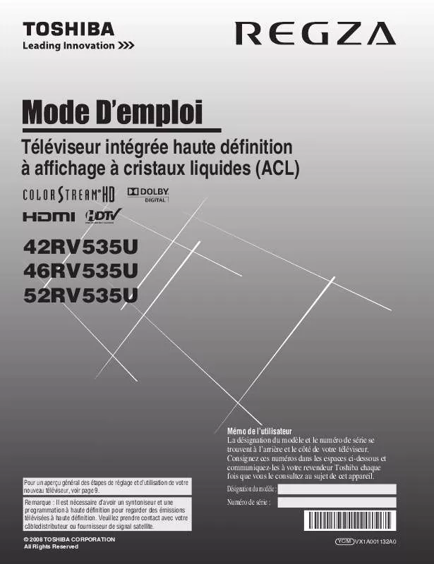 Mode d'emploi TOSHIBA 46RV535U