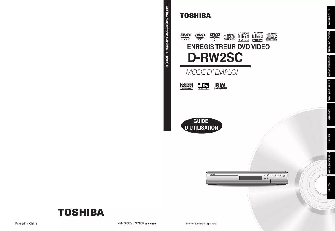 Mode d'emploi TOSHIBA D-RW2