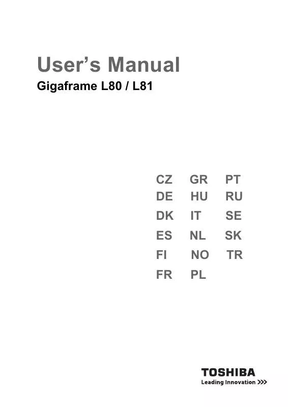 Mode d'emploi TOSHIBA GIGAFRAME L81