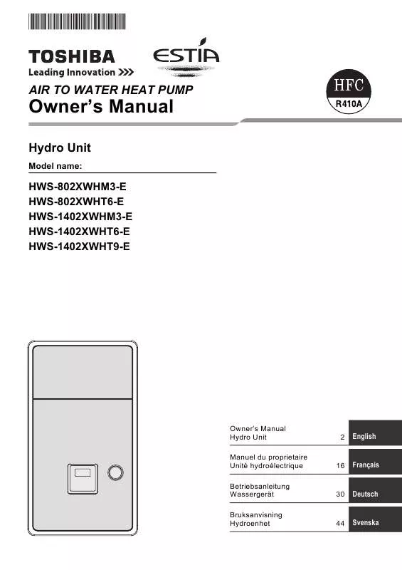 Mode d'emploi TOSHIBA HWS-1402XWHT9-E