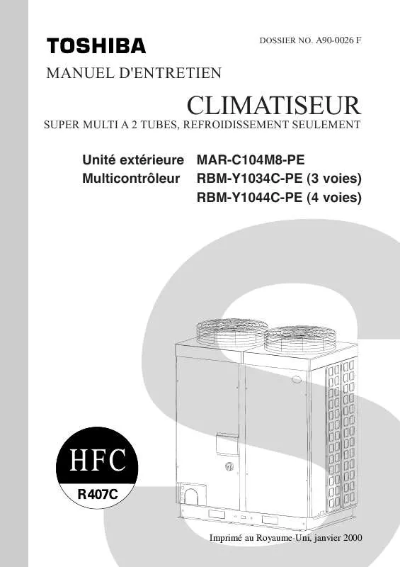 Mode d'emploi TOSHIBA MAR-C104M8-PE