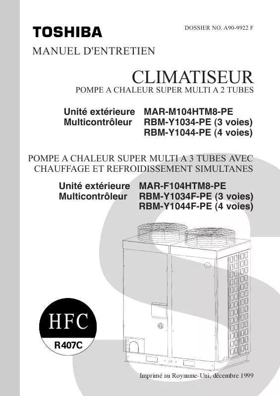 Mode d'emploi TOSHIBA MAR-F104HTM8-PE