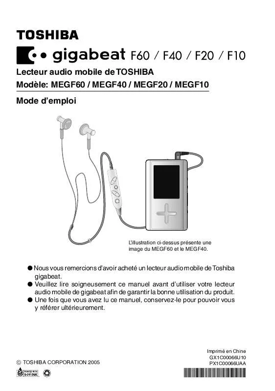 Mode d'emploi TOSHIBA MEGF60S