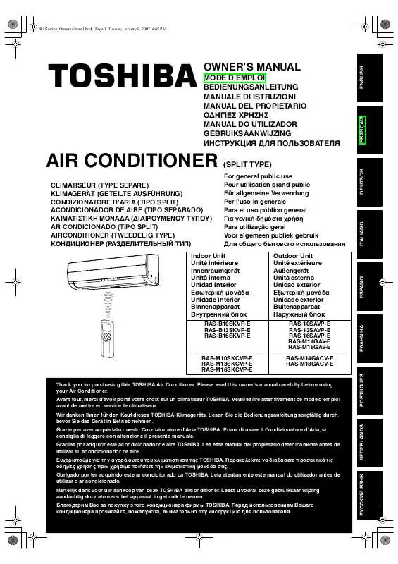 Mode d'emploi TOSHIBA RAS-10SAVP-E