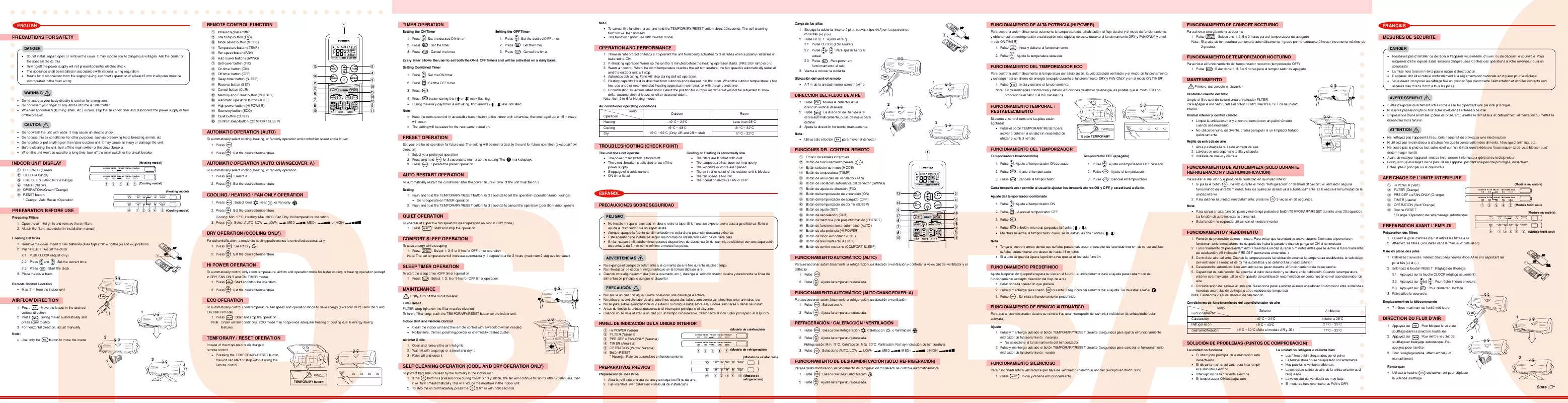 Mode d'emploi TOSHIBA RAS-10UKCV