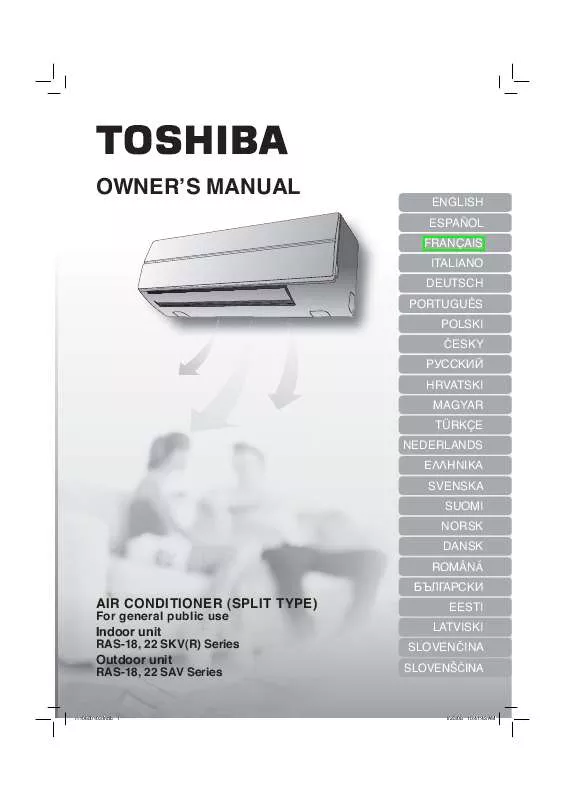 Mode d'emploi TOSHIBA RAS-22SAV-E