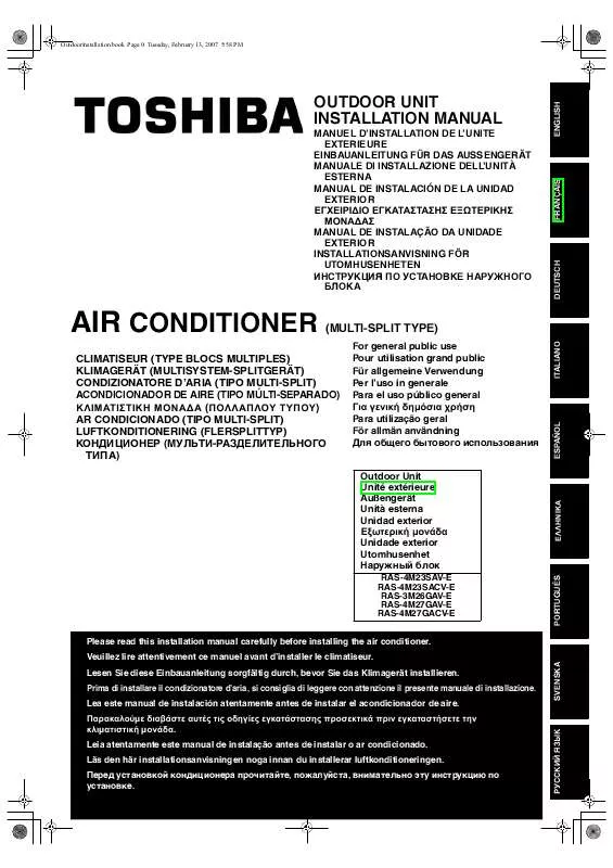 Mode d'emploi TOSHIBA RAS-4M23SACV-E