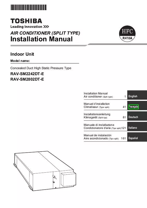 Mode d'emploi TOSHIBA RAV-SM2242DT-E