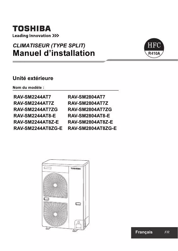 Mode d'emploi TOSHIBA RAV-SM2244AT7