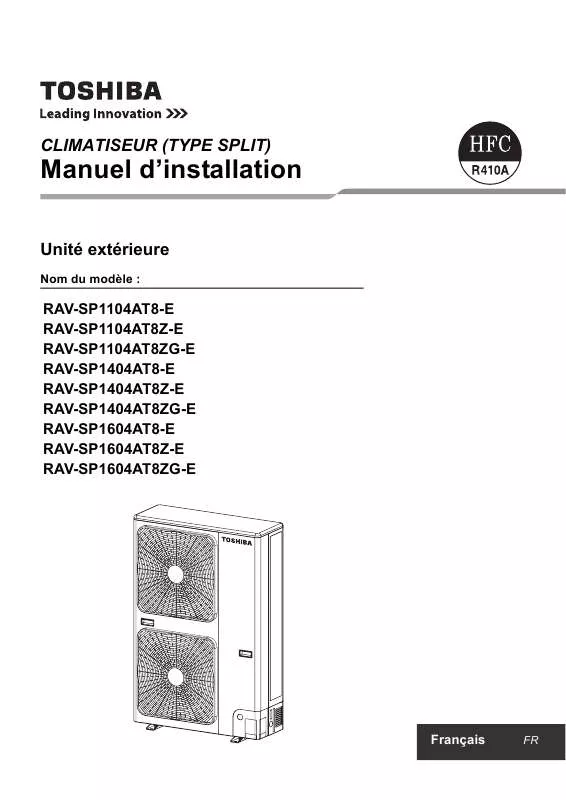 Mode d'emploi TOSHIBA RAV-SP1104AT8-E