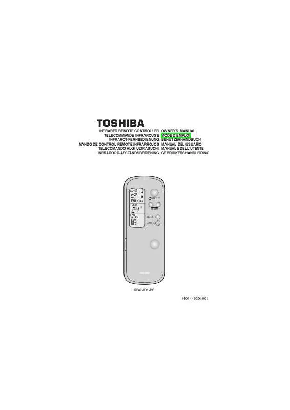 Mode d'emploi TOSHIBA RBC-IR1-PE