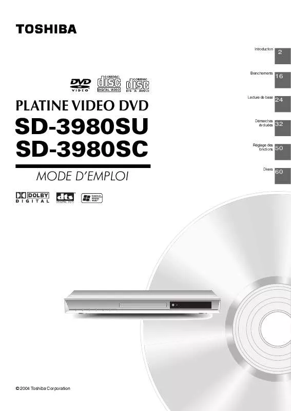 Mode d'emploi TOSHIBA SD-3980