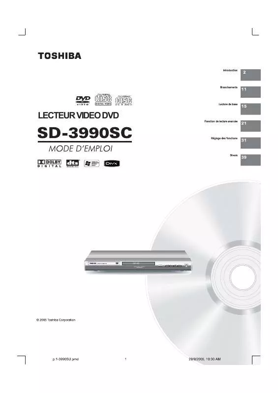 Mode d'emploi TOSHIBA SD-3990