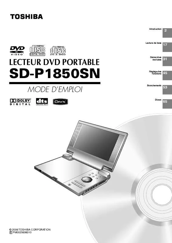 Mode d'emploi TOSHIBA SD-P1850