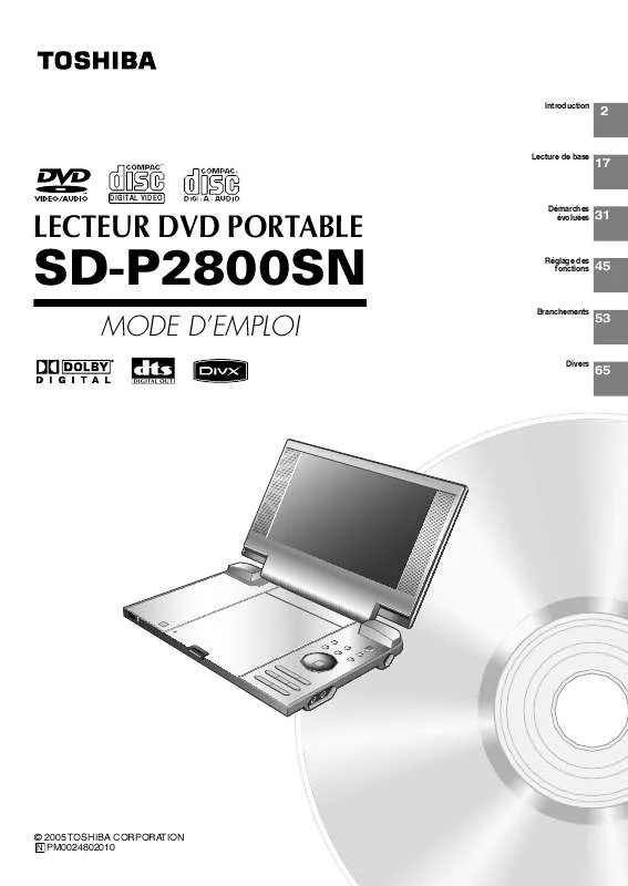 Mode d'emploi TOSHIBA SD-P2800