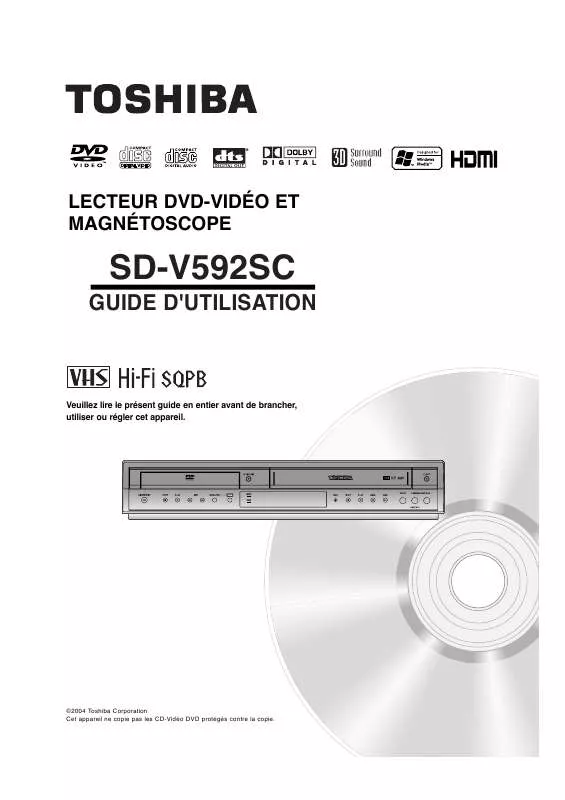 Mode d'emploi TOSHIBA SD-V592