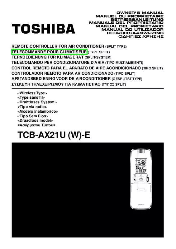 Mode d'emploi TOSHIBA TCB-AX21UW-E