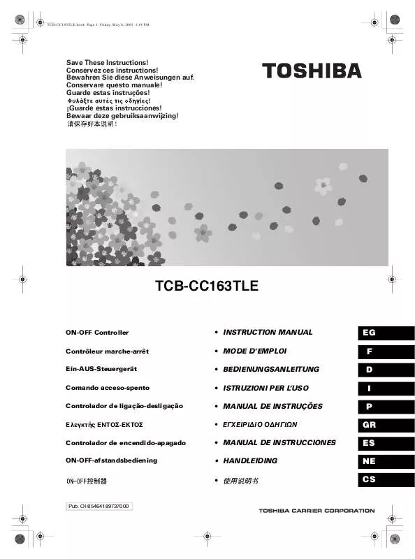 Mode d'emploi TOSHIBA TCB-CC163TLE