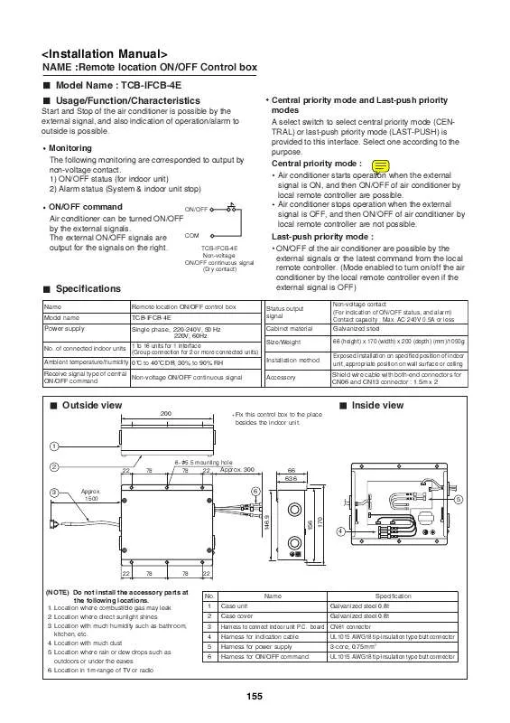 Mode d'emploi TOSHIBA TCB-IFCB-4E