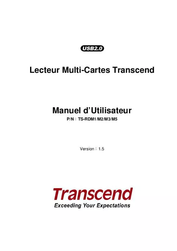 Mode d'emploi TRANSCEND TS-RDM3W