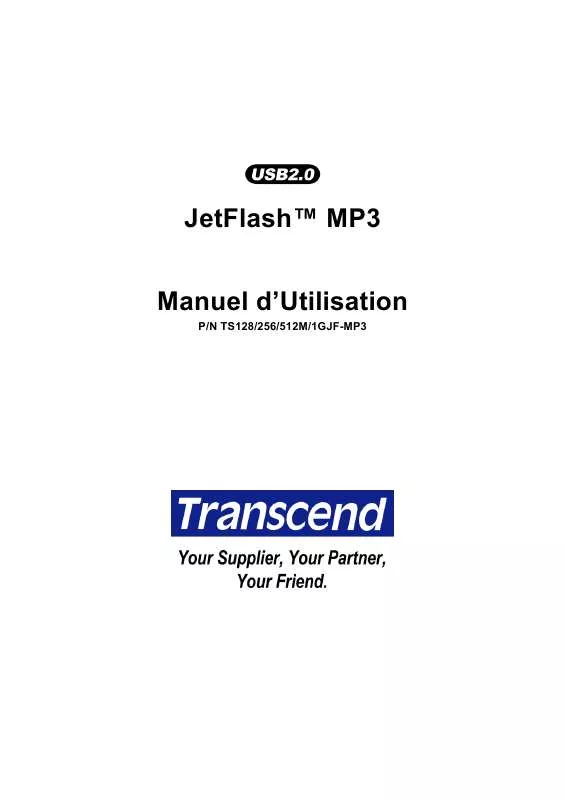 Mode d'emploi TRANSCEND TS1GJF-MP3