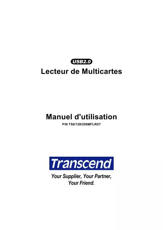 Mode d'emploi TRANSCEND TS256MFLRD7